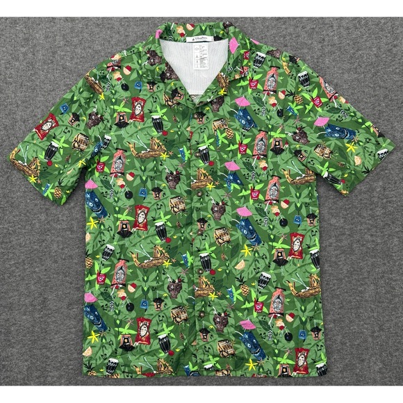 Disney Parks Shirt Small Hawaiian Trader Sams Grog Grotto Enchanted Tiki Bar - Picture 1 of 10